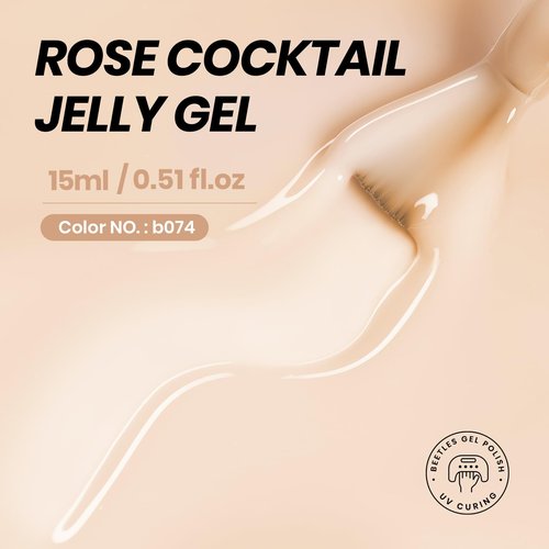 Beetles Nude Gel Polish, 15ml Jelly Neutral Nude Gel Nail Polish Set Translucent Effect Nail Concealer Soak Off UV Spring Summer French Nail Art Design Gift for Women
