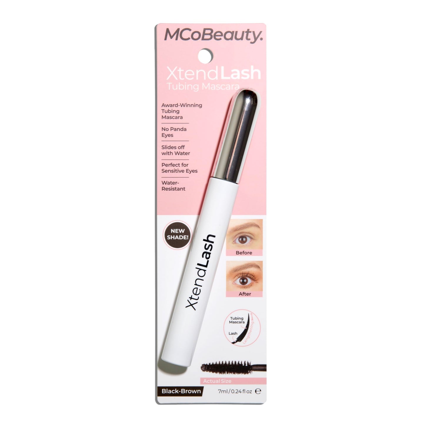 MCoBeauty XtendLash Tubular Mascara, Black-Brown, Bold Definition for Intensely Defined Lashes, Vegan, Cruelty Free Cosmetics