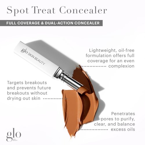 Glo Skin Beauty Spot Treat Concealer - Deep Shade with Salicylic Acid for Clear Skin & Longwear Coverage