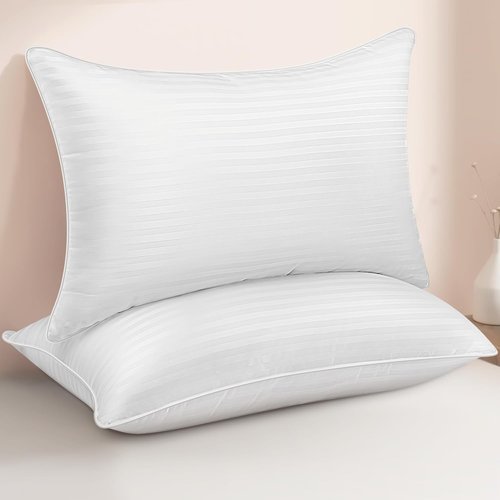 Regine Switzerland King Size Bed Pillows - Breathable Down Alternative Set of 2 for All Sleep Positions