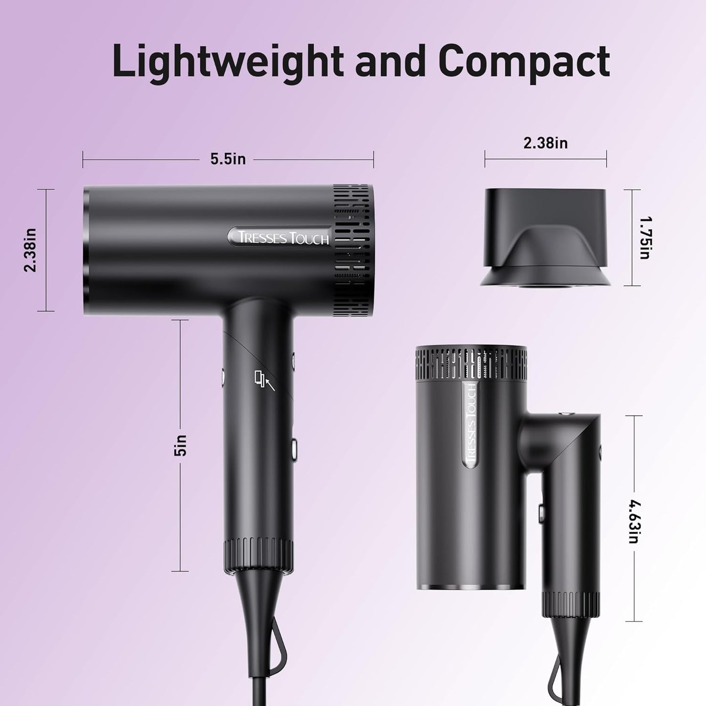 Skiennix Hair Dryer - High-Speed Ionic Blow Dryer with 1600 Watt Motor | Foldable & Lightweight for Fast Drying