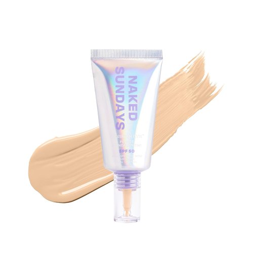 Naked Sundays BeautyScreen Peptide Foundation Tint - SPF 50 Tinted Sunscreen with Zinc Oxide | Lightweight Natural Coverage, 2.5 Light Neutral, 1.01 oz