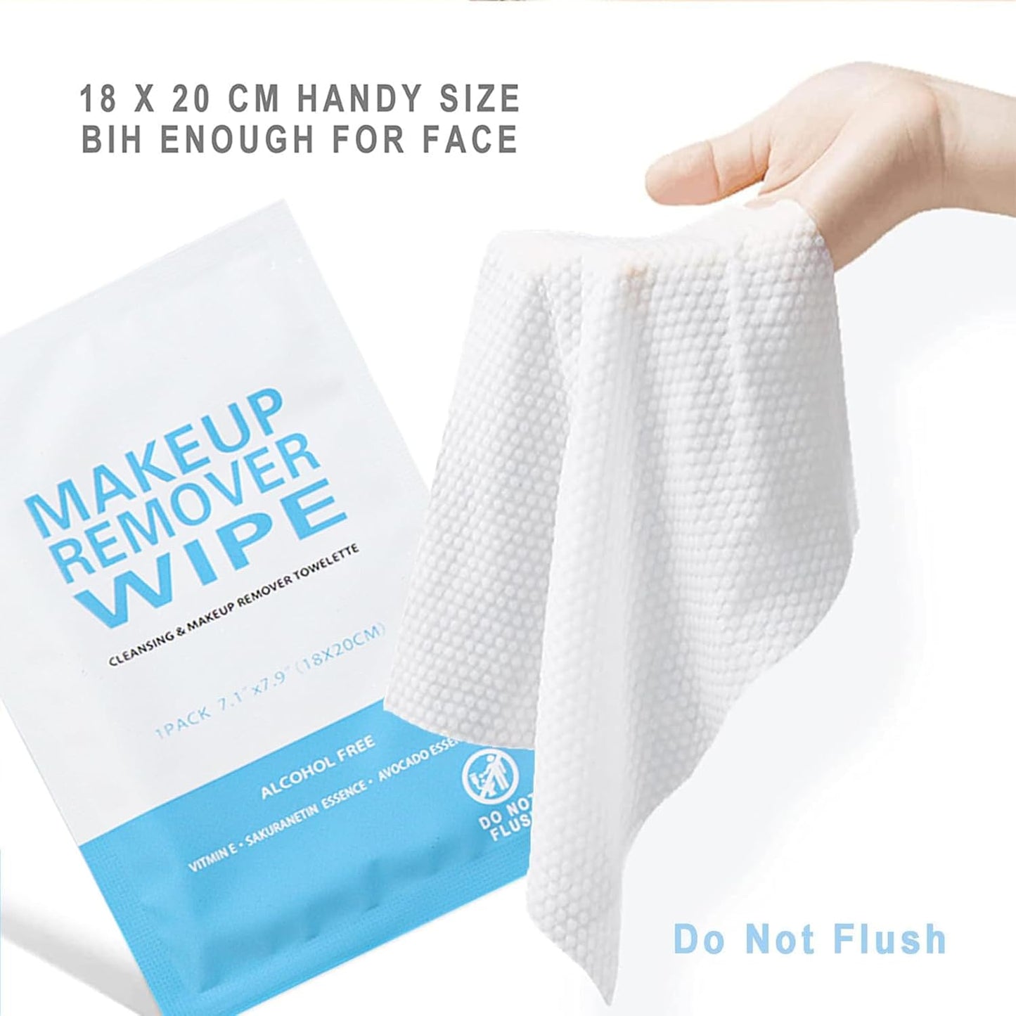 Skiennix Makeup Remover Wipes - 100 Individually Wrapped Cleansing Cloths for Travel & Skin Care