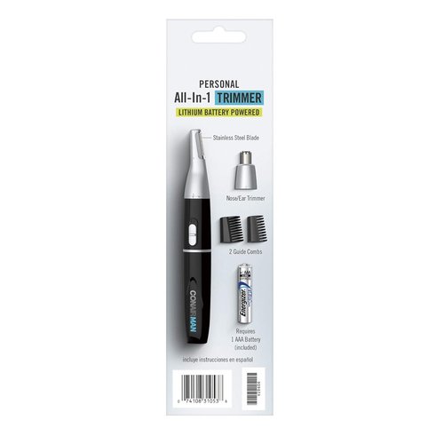 ConairMAN All-in-One Personal Trimmer - Versatile Grooming Kit for Nose, Ear, Eyebrows & Sideburns