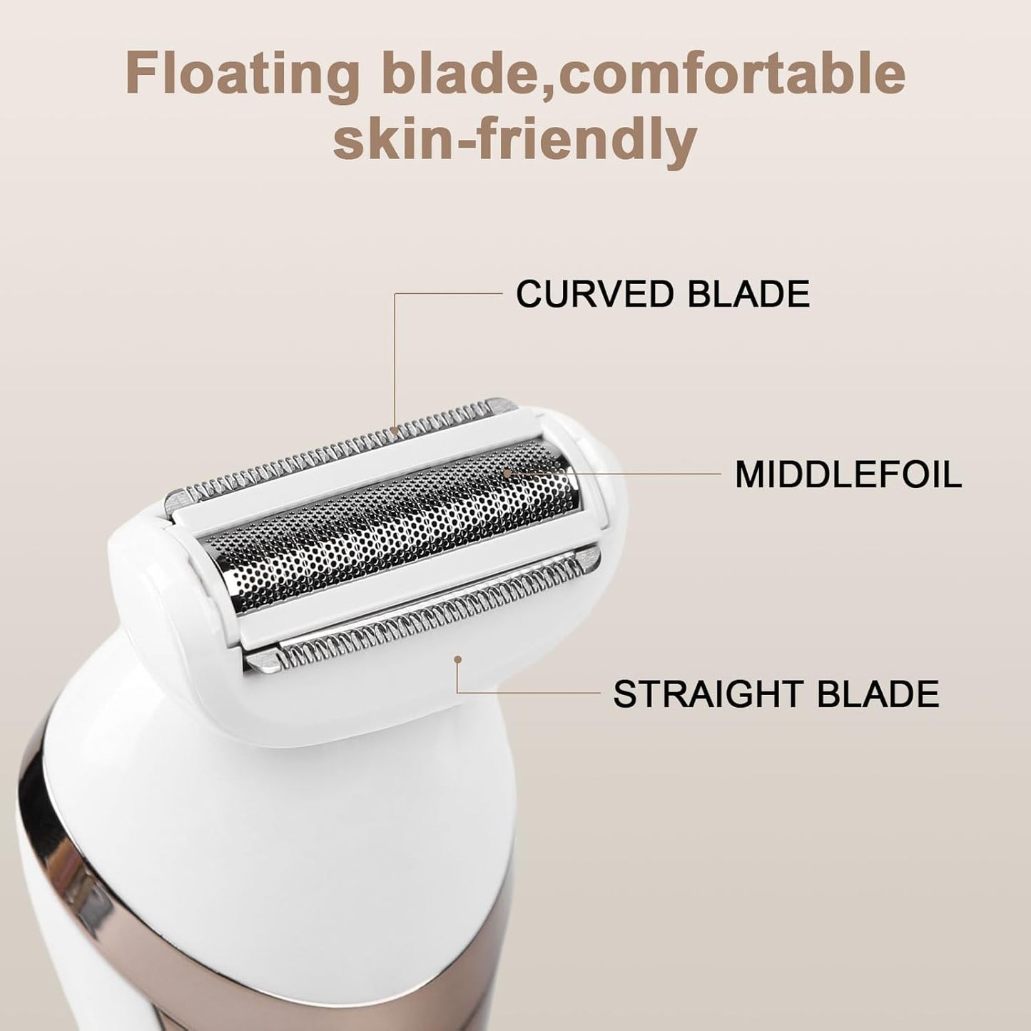 Skiennix Electric Women's Epilator - Cordless Hair Removal Shaver for Legs & Armpits | Wet & Dry, 2 Speeds