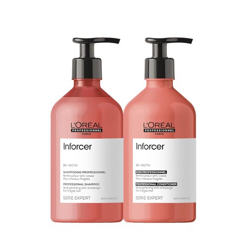 L'Oréal Professionnel Paris Inforcer Shampoo & Conditioner Set - Strengthens Weak, Damaged Hair with Biotin