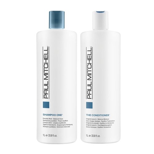 Paul Mitchell Shampoo One & The Conditioner Set - Cleanses, Balances Moisture, Softens Hair | 33.8 fl. oz.