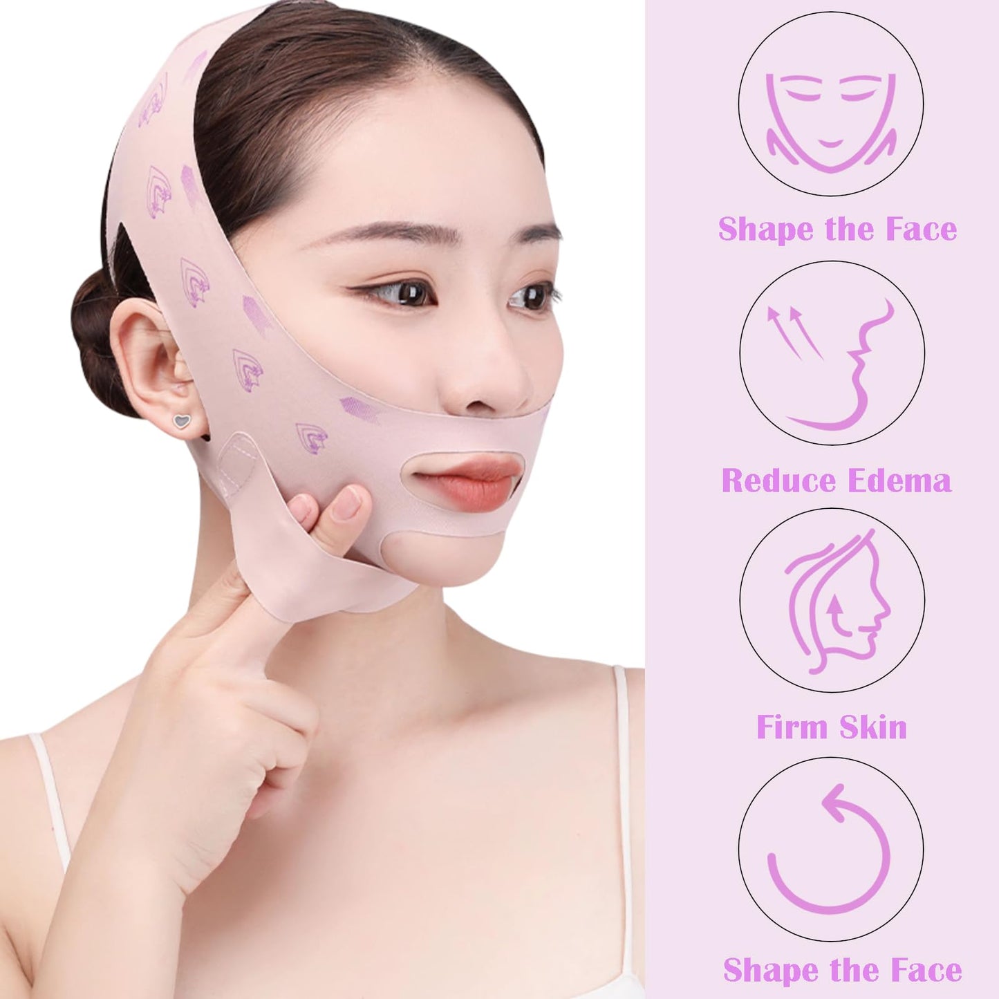 Reusable Chin Strap for Women Breathable and Comfortable Adjustable V Line Lifting Mask
