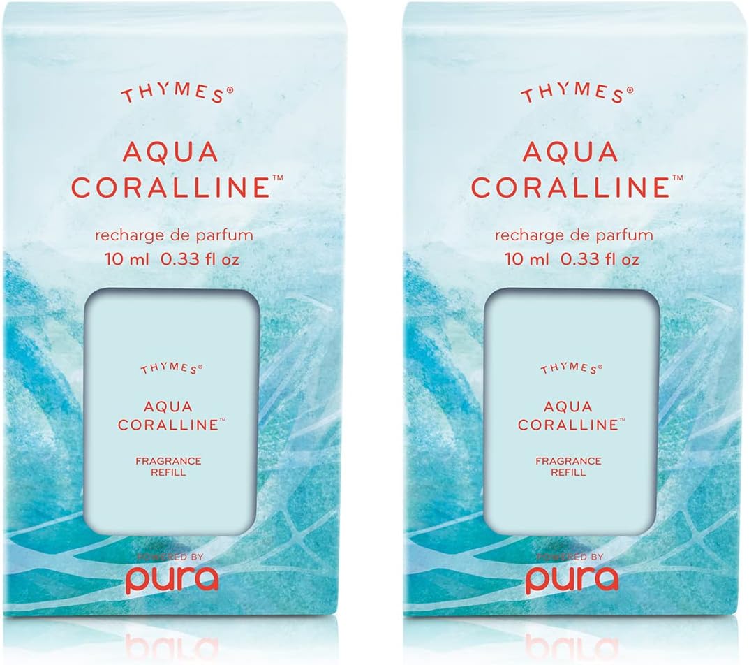 Thymes Aqua Coralline Plug-In Diffuser Refills - Smart Home Aroma Pack of 2