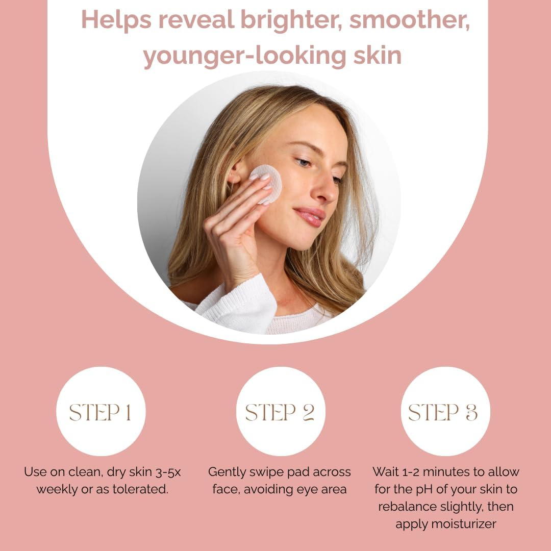 Skiennix Toning & Exfoliating Face Pads - Clear Pores, Brighten Skin & Fade Dark Spots - 50 Count