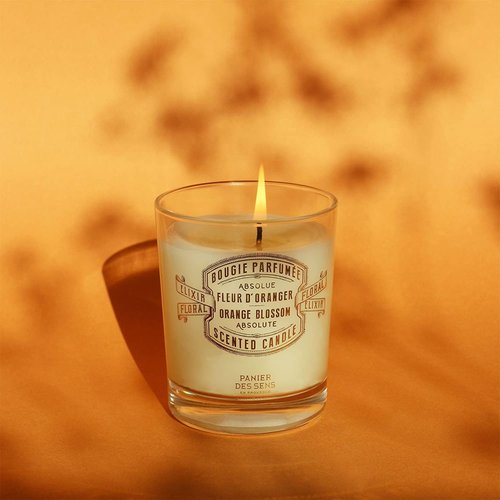 Panier des Sens Orange Blossom Candle - Hand-Poured in Provence - Long-Lasting 55-Hour Burn - 6.3 oz Natural Cotton Wick