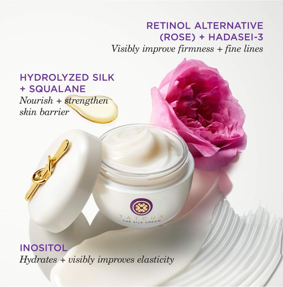 TATCHA Silk Cream Travel-Sized Moisturizer - Line-Smoothing & Firming for Hydration | 15 ml / 0.5 fl. oz.