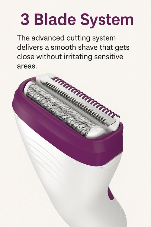 Remington Smooth & Silky Electric Shaver - 3-Blade Battery Operated Foil & Bikini Trimmer | Wet/Dry Use