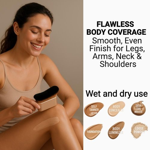 Large Bronzer Brush - Professional Kabuki Makeup Brush for Streak-Free Blending | Ideal for Self Tanner, Foundation & Concealer