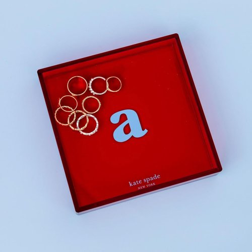 kate spade new york Initial Decorative Initial Tray, Personalized Acrylic Vanity Letter Tray, Just Mine (C)