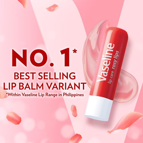 Vaseline Lip Therapy Care Rosy, Fast-Acting Nourishment, Ideal for Chapped, Dry, Cracked, or Damaged Lips, Lip Balm, 3-Pack of 2, 0.16 Oz Each, 6 Lip Balms
