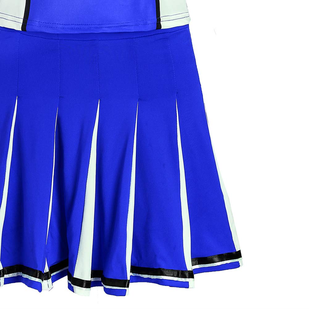 Makroyl Womens Cheerleader Costume Uniform Halloween Fancy Dress Cosplay Costume (Blue, US 4-6)