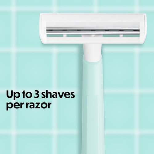 BIC Silky Touch Women's Disposable Razors - 2 Blades with Stylish Pastel Handles | 10 Count Pack