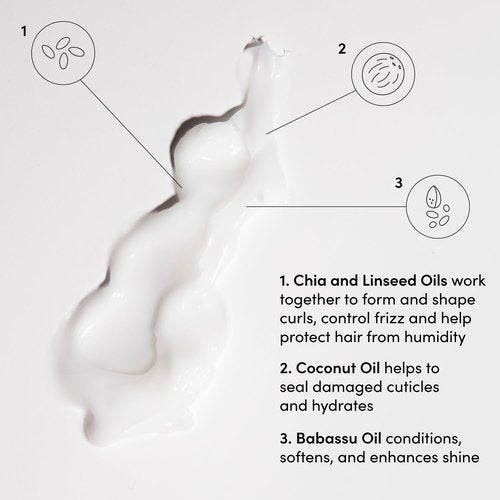 OUAI Curl Cream - Travel Size Curl Defining Cream with Chia & Linseed Oil - Enhances Definition & Hydration (2.5 oz)