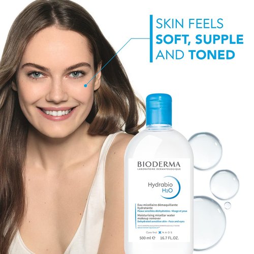 Bioderma - Hydrabio H2O Micellar Water - Gentle Face Cleanser & Makeup Remover for Sensitive Skin