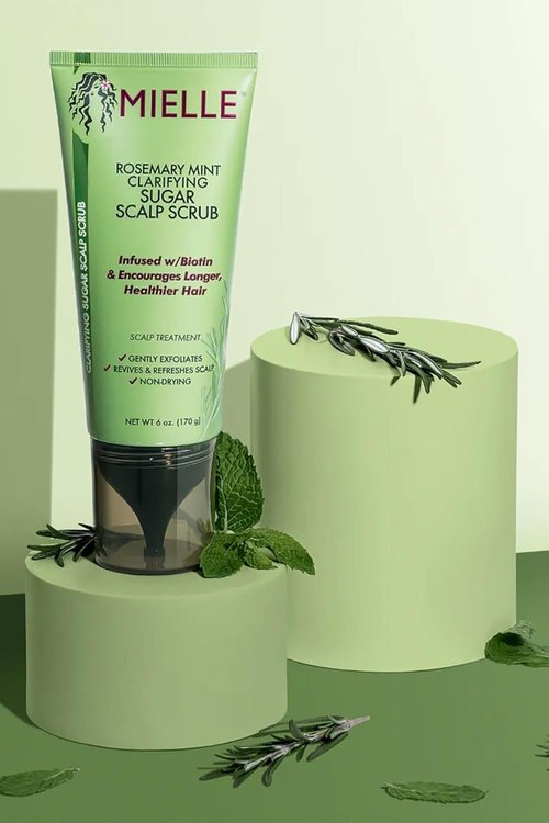 Mielle Organics Rosemary & Mint Scalp Scrub - Gentle Exfoliating Pre-Shampoo Treatment | Biotin Infused, 6 Fl Oz