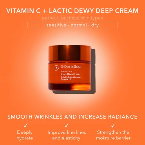 Dr. Dennis Gross Vitamin C Plus Lactic Dewy Deep Cream - Hydrating Facial Moisturizer | 2 oz