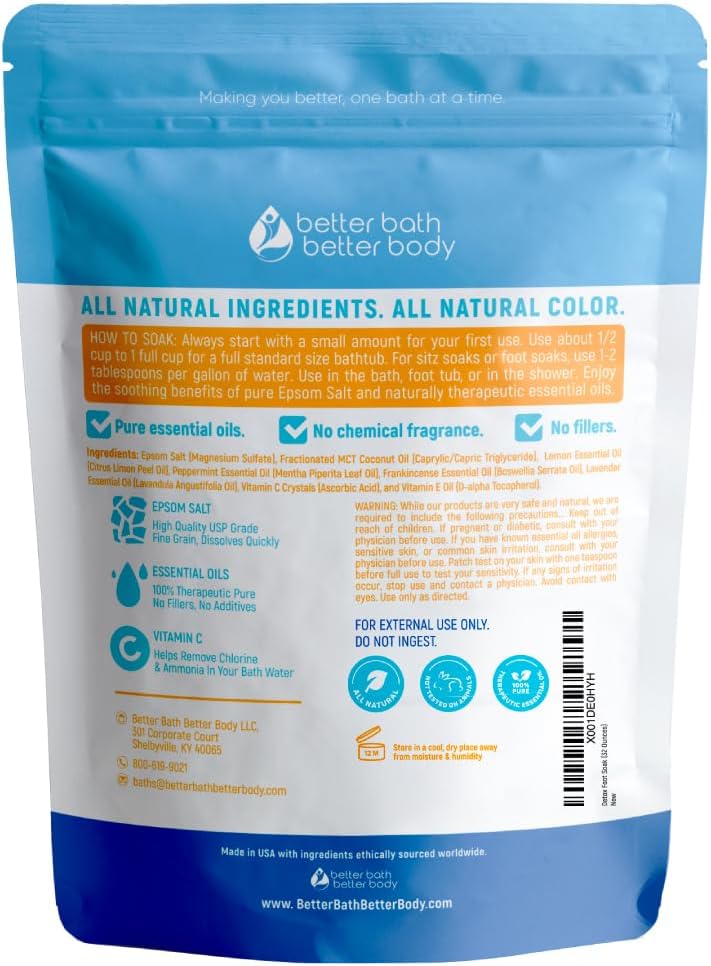Skiennix Detox Foot Soak Salts - 32 Ounces with Essential Oils | Soothe Athletes Foot & Relax Tired Feet