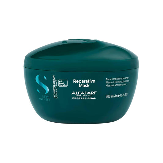 ALFAPARF MILANO Semi Di Lino Reconstruction Bond Repair Hair Mask - Strengthens Colored & Damaged Hair - For Medium to Thick Hair - Color Safe Treatment