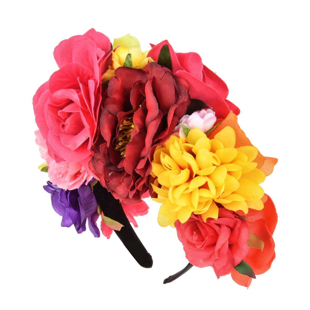 Vividsun Rose Flower Crown Day of The Dead Floral Crown (colorful)