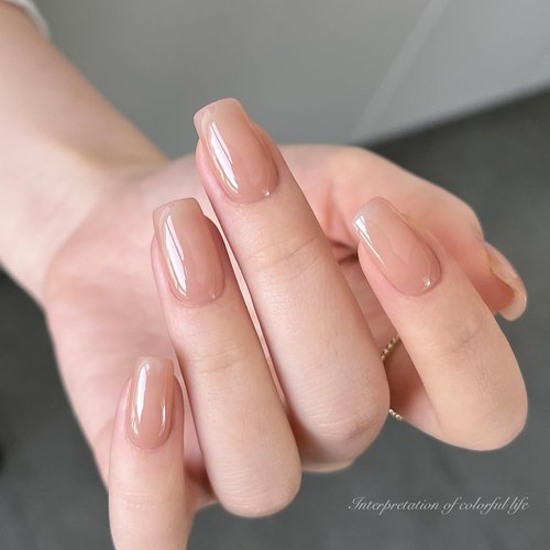 GAOY Nude Jelly Gel Nail Polish, 16ml Sheer Translucent Netural Soak Off Gel Polish, UV Light Cure for Nail Art DIY at Home, 3054 Brick Nude