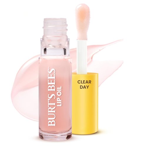 Burt's Bees Lip Oil - Clear Day Hydration, Nourishing & Softening, Tint-Free, 0.15 Ounce