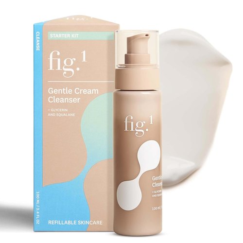 Fig.1 Hydrating Facial Cleanser - Gentle Face Wash with Glycerin & Squalane | Non-Drying, Fragrance-Free | 3.4 oz Refillable Bottle