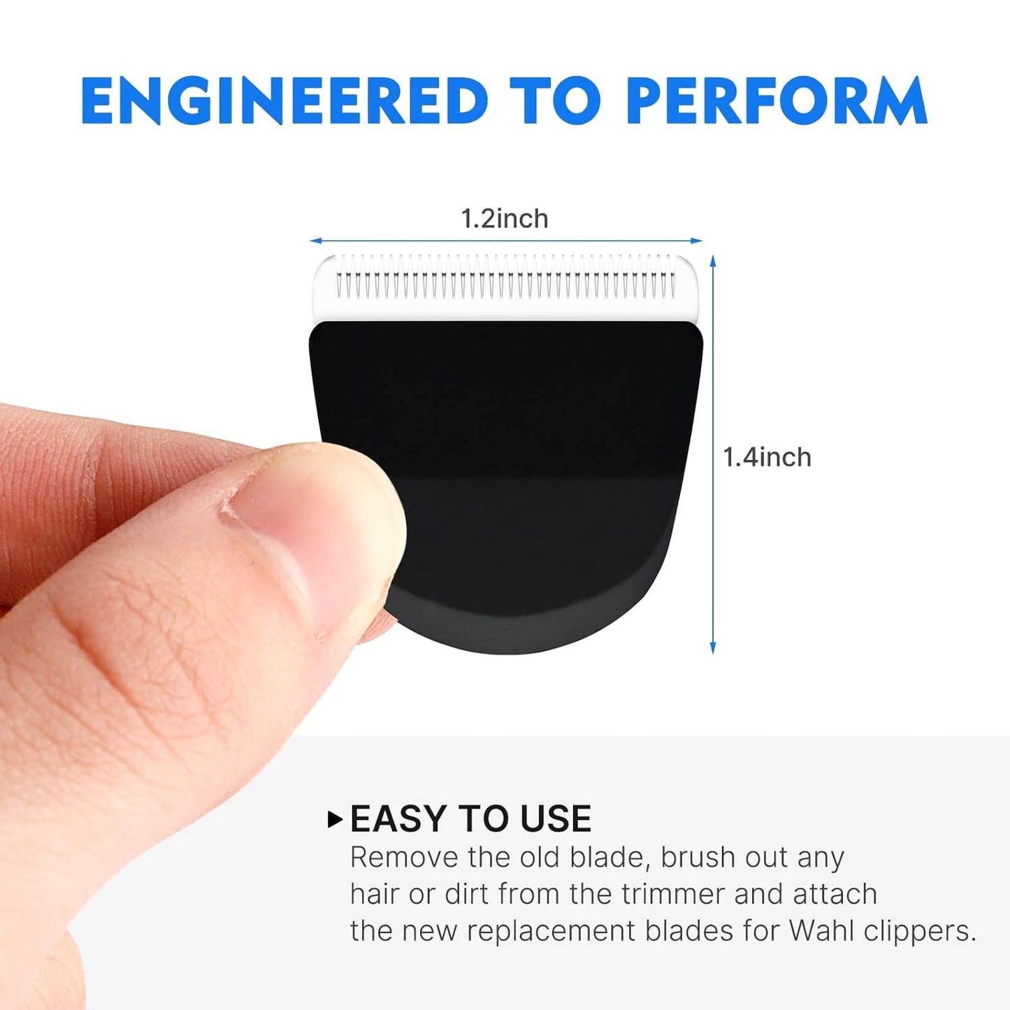 Wahl Peanut Clipper Blades - Precision Ground Replacement Blades with 4 Snap-On Guards | Black