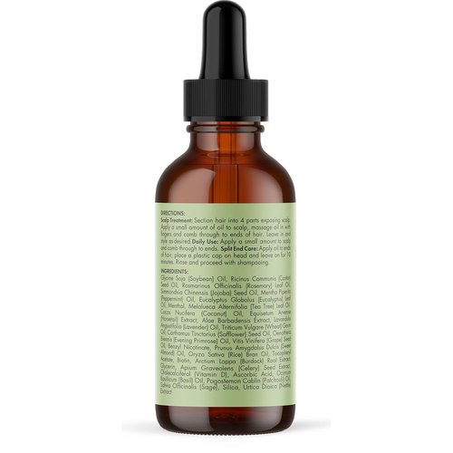 Mielle Organics Rosemary & Mint Hair Oil - Strengthening Biotin Oil Infused Frizzy & Damaged Hair Care - Split Ends & Dry Scalp Treatment to Support Longer, Healthier Strands, 2 Ounce