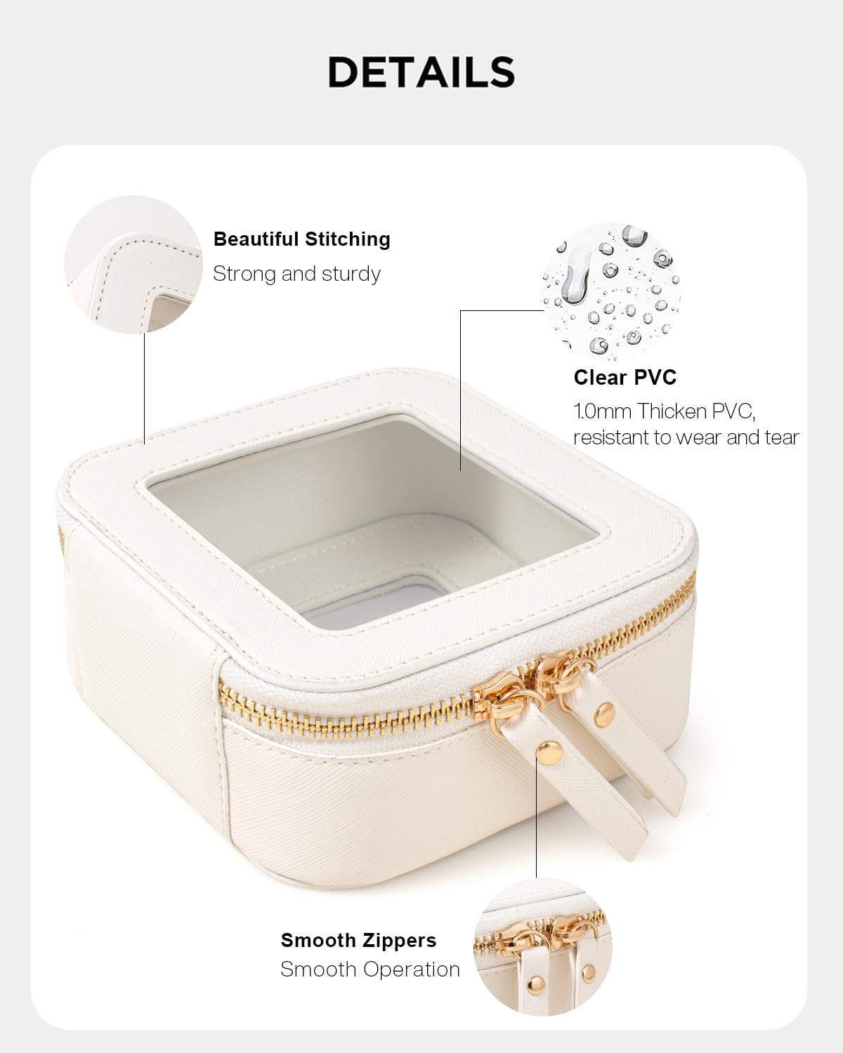 LETGO Clear Makeup Bags Set - TSA Approved Toiletry Bag with Handle Large Opening, Clear Toiletry Bags Case Pouch for Traveling Travel Car Orangizer Storage Essentials (Mini+Large White)