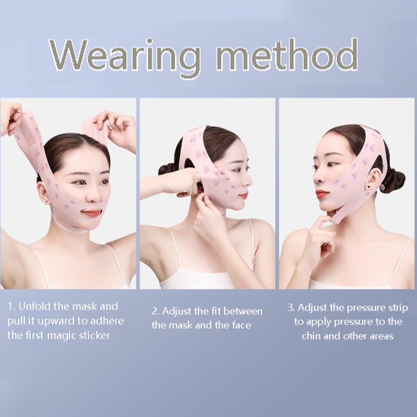 V Line Face Lifting Strap, Chin Strap for Sleeping, Double Chin Reducer for Women, Jaw Line Sculptor Eliminator, Mask Shaper for Jawline, Neck Lift Jaw Tightening Exerciser, Face Lift Tape Remover