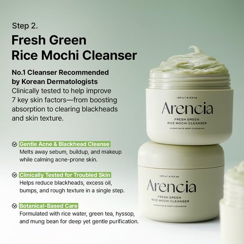 ARENCIA Rice Mochi Double Cleansing Duo - Clear Acne-Prone Skin | Gentle & Effective Formula