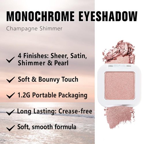 Evpct Dusty Pink Champagne Eyeshadow Palette - High Pigment Rose Gold & Ice Pink Glitter Cream for Older Women
