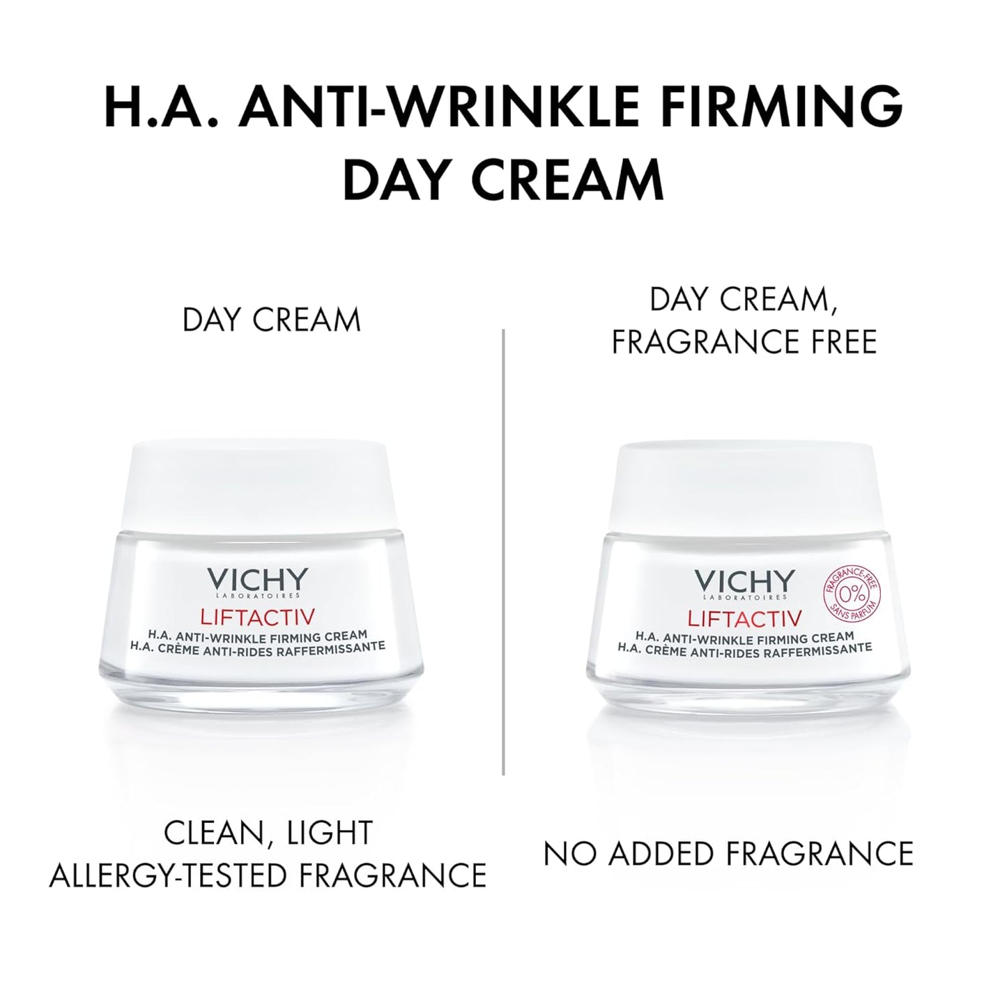 Vichy LiftActiv H.A. Anti-Wrinkle Firming Cream - Vitamin C & Hyaluronic Acid for Smoother, Plumper Skin
