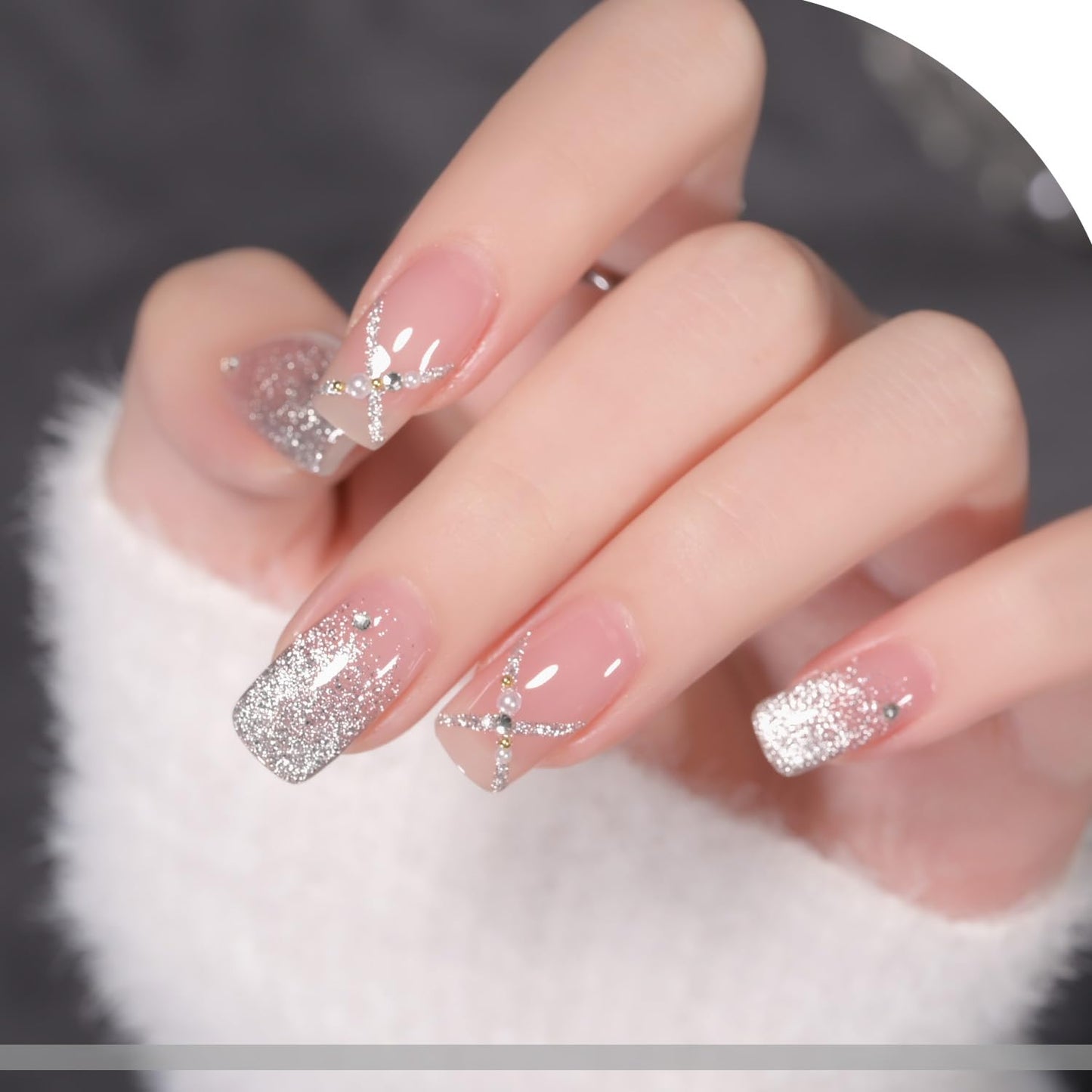 GAOY Platinum Cat Eye Gel Nail Polish, 16ml Silver Glitter Holographic Nail Polish with Magnet, Reflective Translucent UV Gel, 2230 Star Shower