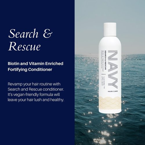 NAVY Hair Care Search and Rescue Conditioner - Biotin & Rosemary Oil for Hair Growth | 8 oz, SLS & Paraben Free
