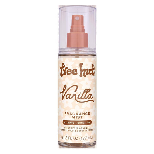 Tree Hut Vanilla Hair & Body Mist - Hydrating, Alcohol-Free Body Spray with Coconut & Sandalwood | 6 Fl Oz