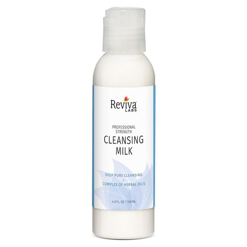 Reviva Labs Cleansing Milk - Gentle Facial Cleanser with Aloe & Botanical Oils - Hydrating Vegan Face Wash for Sensitive Skin - 4 fl oz