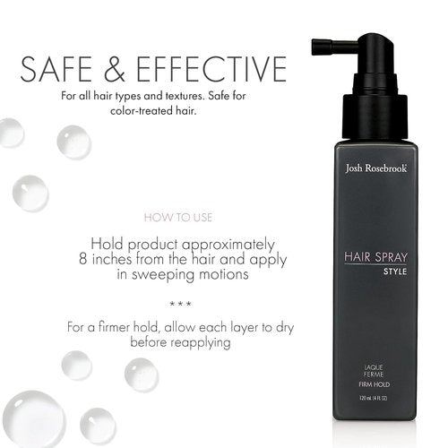 Josh Rosebrook Hair Spray - Firm Hold Formula for Strong Hair Growth | 120mL - 4oz