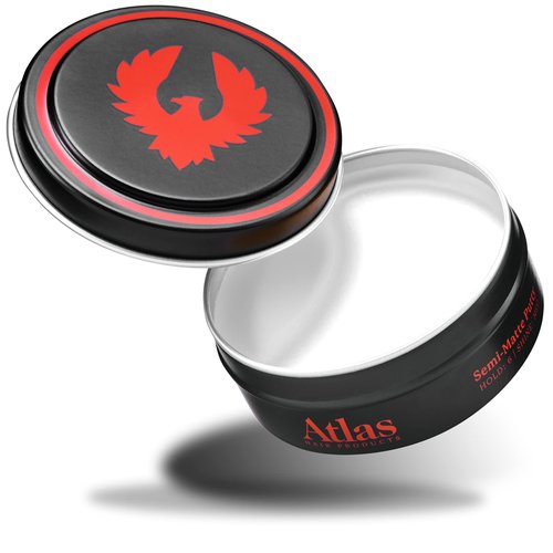 Atlas Matte Hair Pomade for Men Semi-Matte Putty | Men's Hair Styling Product | Medium Hold | Low Shine Hair Clay Pomade Hybrid | Water Soluble | 2.4oz