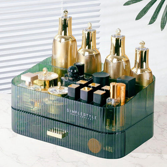 PLINJOY Makeup Organizer with Drawers Stackable Skincare Cosmetic Makeup organization for vanit Bathroom Desk Countertop