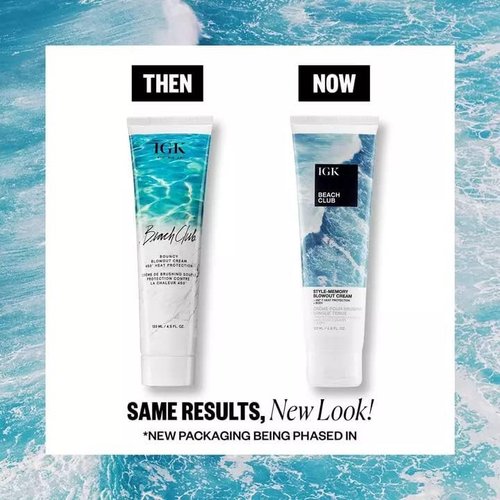 IGK BEACH CLUB Memory Blowout Cream - Volume, Bounce & Heat Protection | Vegan & Cruelty-Free | 4.5 Oz