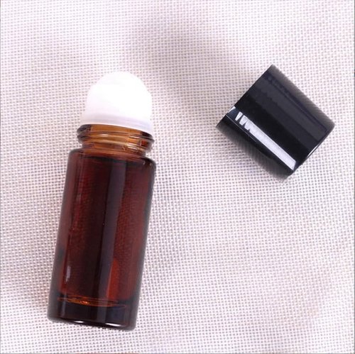 2Pcs Brown 50ml Glass Essential Oil Roller Bottles - Refillable Roll On Bottles for Fragrance, Empty Deodorant Containers