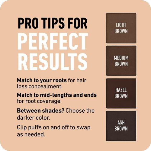 BOLDIFY Hairline Powder Color Sample Kit - Root Touch Up Hair Color for Gray Coverage - Bald Spot Concealing Hair Powder for Women & Men - 24-Hour Stain-Proof - Light + Medium Browns