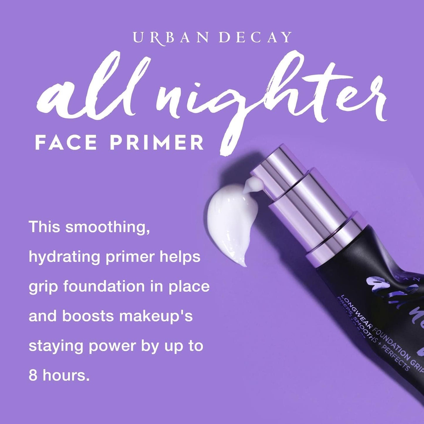 Urban Decay All Nighter Face Primer - Hydrating & Smoothing Base for Flawless Makeup, Sheer & Lightweight, Paraben-Free, Vegan